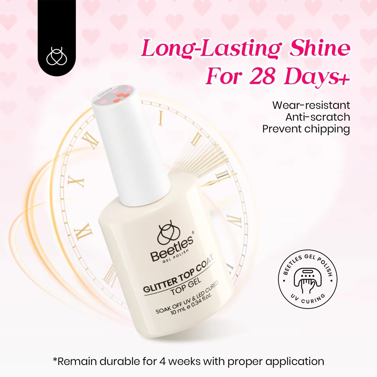 ハートスター バレンタインデー 反射グリッター ジェルトップコート 6個セット - 画像 (6)