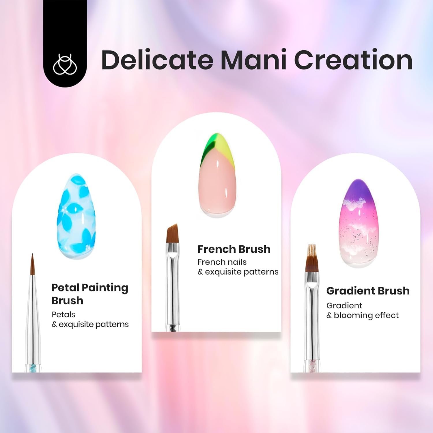 8本のネイルアートライナーブラシセット:精密なジェル塗布 - 画像 (4)