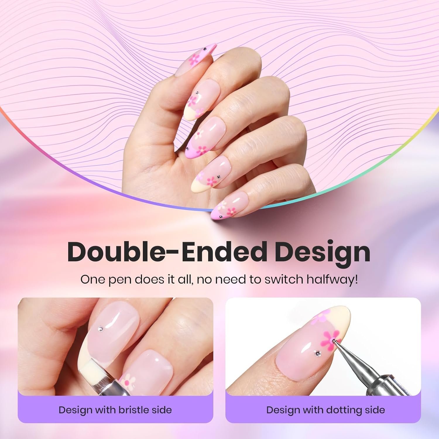 8本のネイルアートライナーブラシセット:精密なジェル塗布 - 画像 (5)