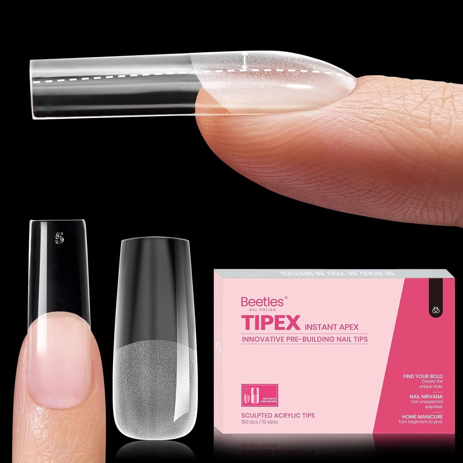 ロングスクエアティペックスネイルチップ | 180個