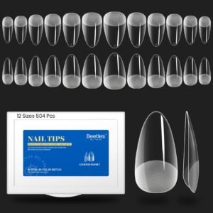 クリアネイルチップ:ショートアーモンド504個、