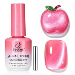 アップル スイート グリーム ピンク キャットアイ ジェルネイルポリッシュ - 15ml グリッター ピンク キャットアイ スプリング ジェルポリッシュ