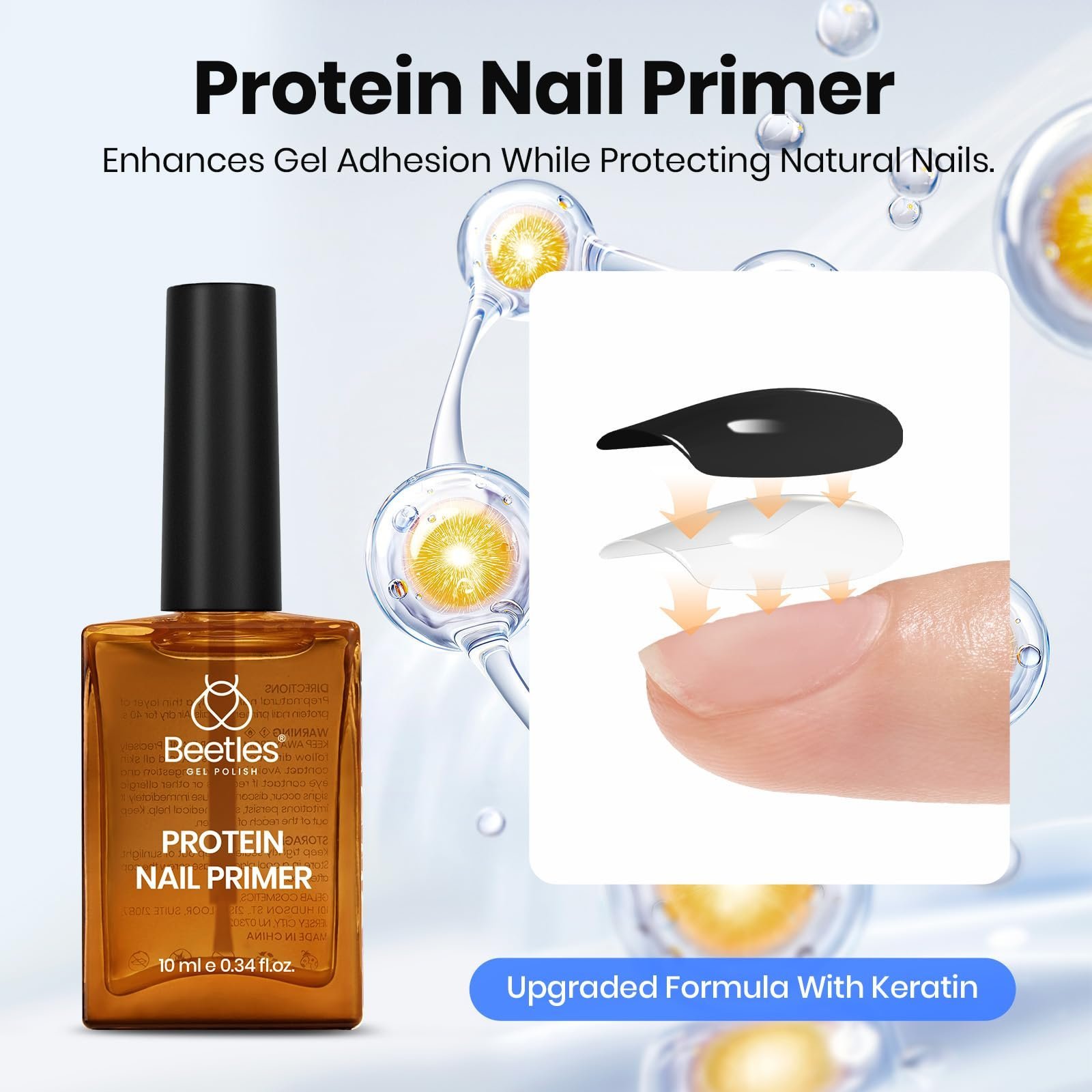 ヘマフリー プロテイン ネイルプレップ デハイドレーター&プライマー マット&グリッタージェル トップコート&ベースセット 6個 - 画像 (3)