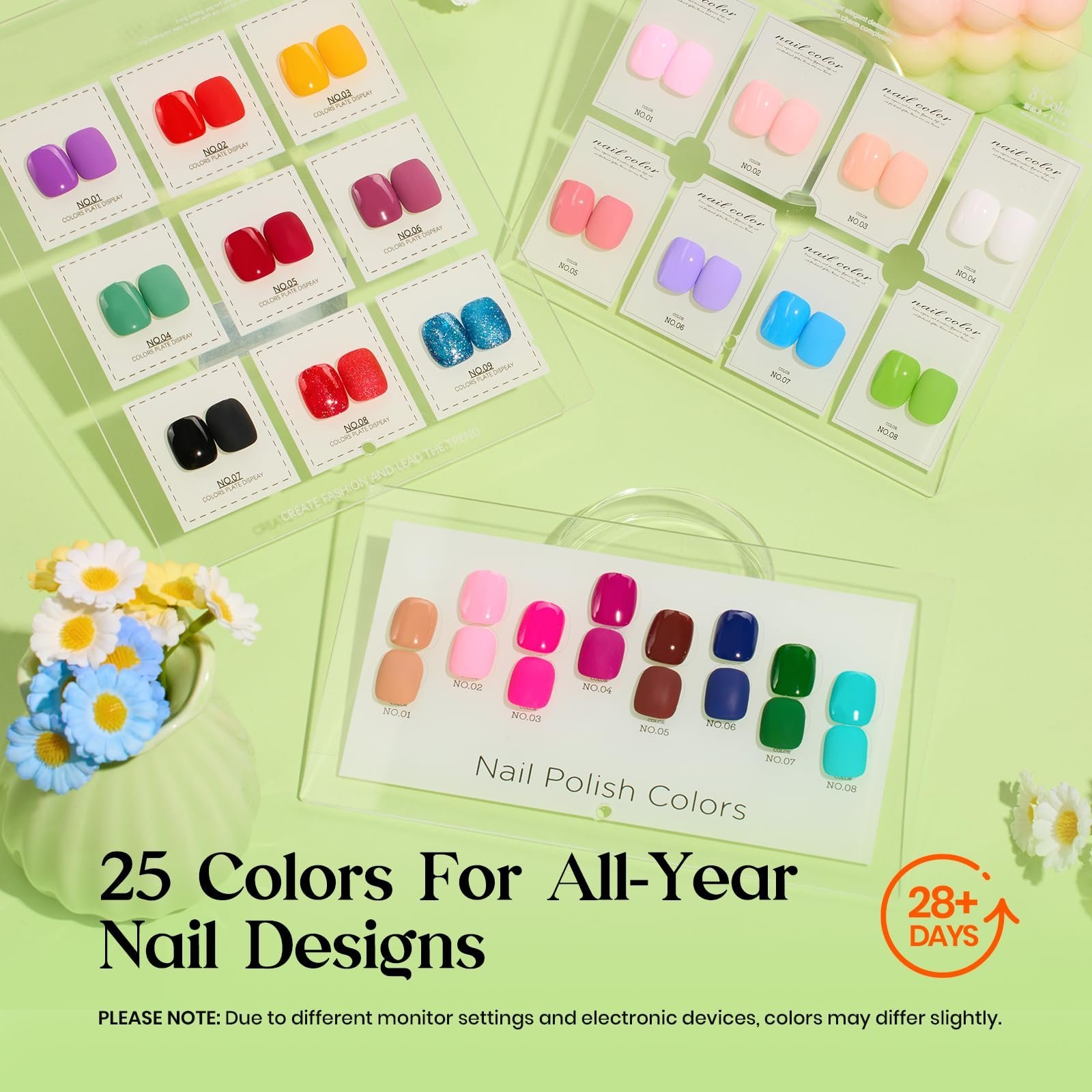 ジェルネイルポリッシュキット UVライト付き - 25色 51個 ジェルポリッシュキット 1色1本 - 画像 (4)