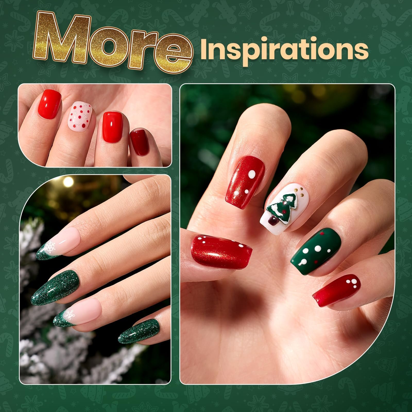 クリスマスネイルポリッシュ - 6色 速乾ネイルポリッシュ グロッシーグリッター 7.5ml /0.25液量オンス - 画像 (6)