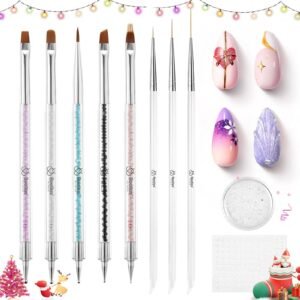 8本のネイルアートライナーブラシセット：精密なジェル塗布